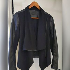 Women's faux leather & knit jacket